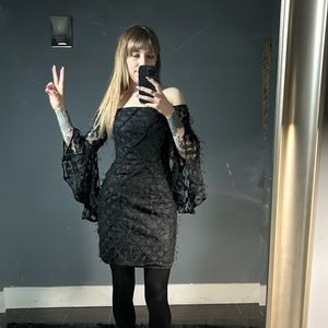 Milly embroidered strapless mini dress